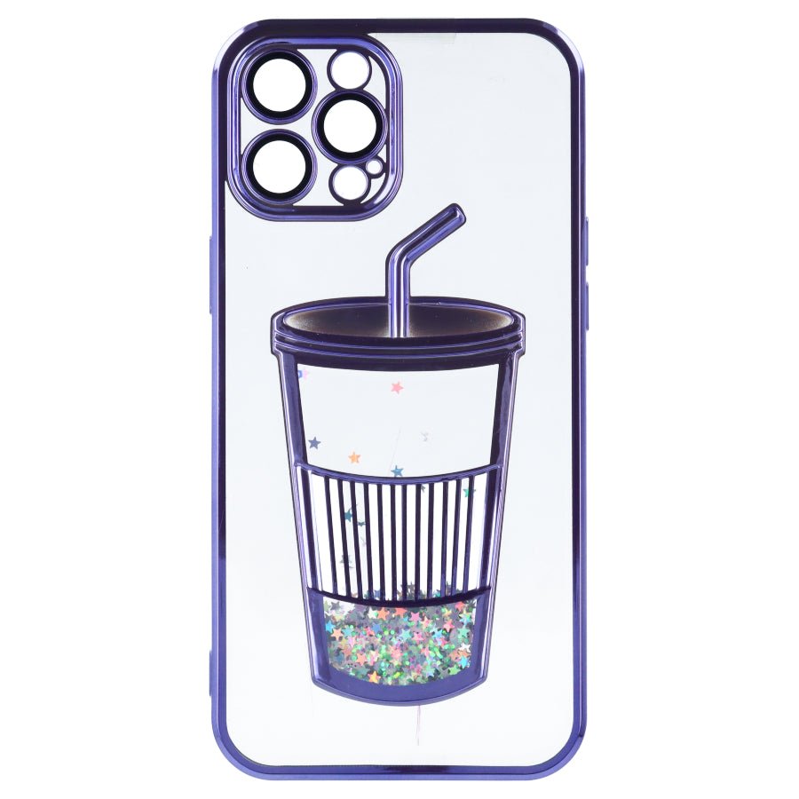 Funda Bumper con Vaso de Purpurina para iPhone 12 Pro Max