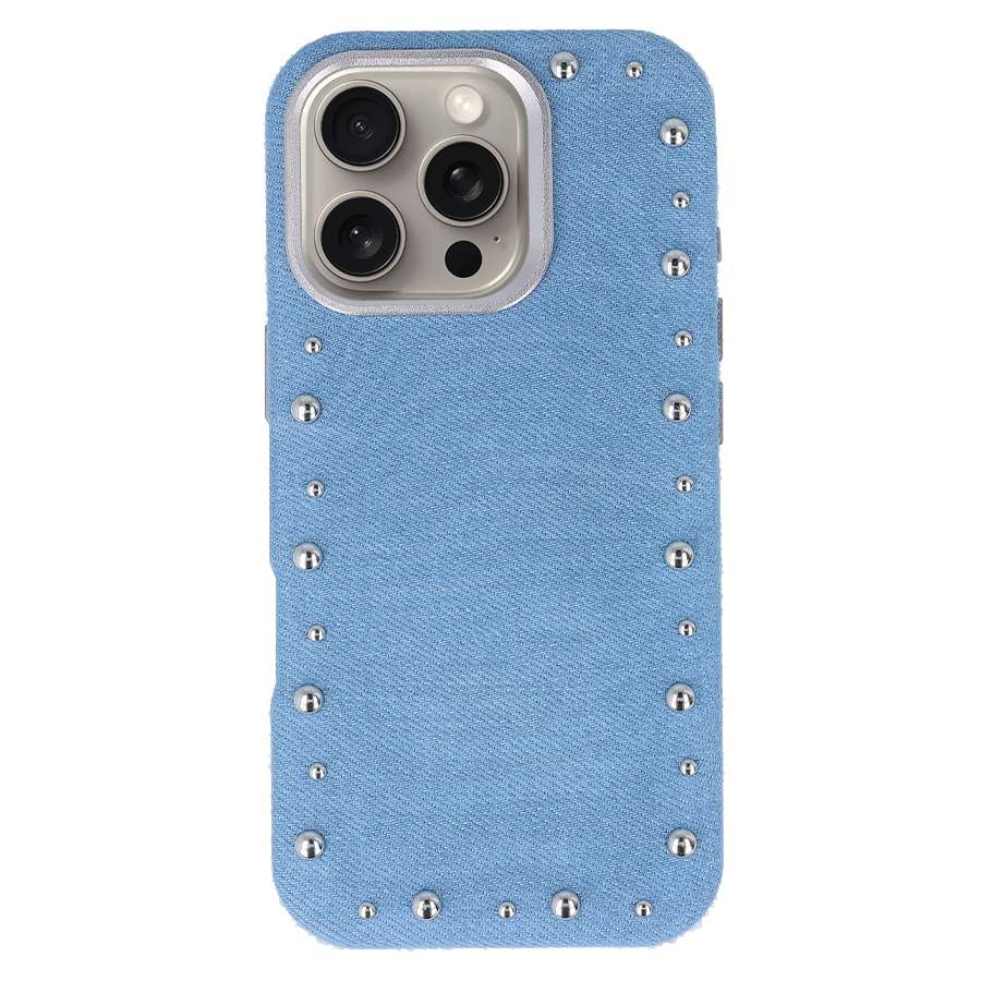 Funda Denim MagBattery para iPhone 14 Pro Max — vista frontal con acabado vaquero
