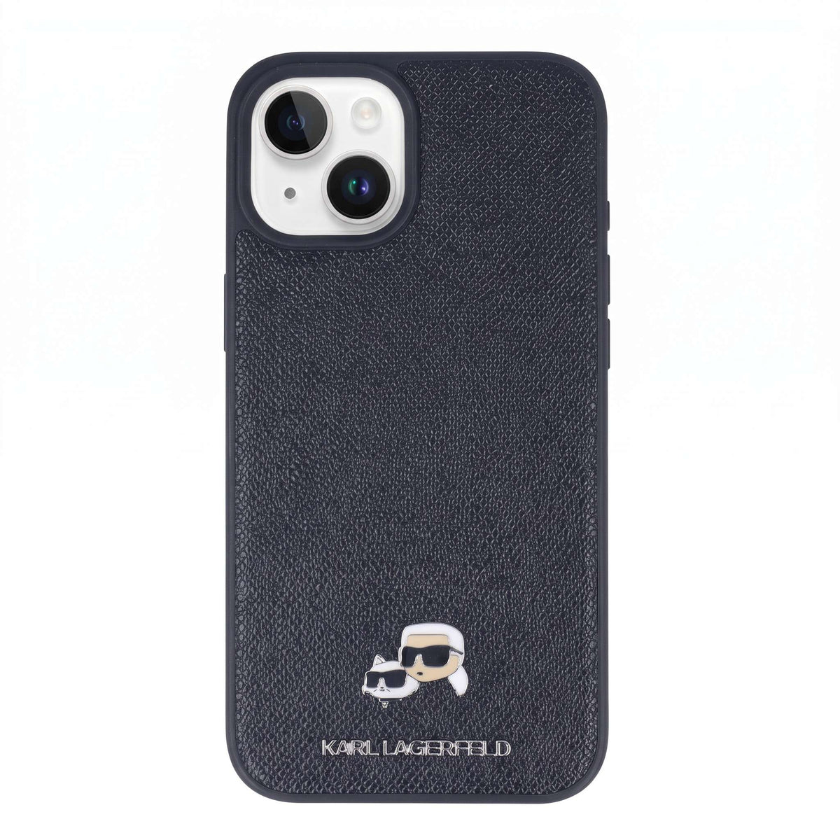 Funda Karl Lagerfeld negra para iPhone 16 Plus, colaboración La Casa de las Carcasas x Karl Lagerfeld