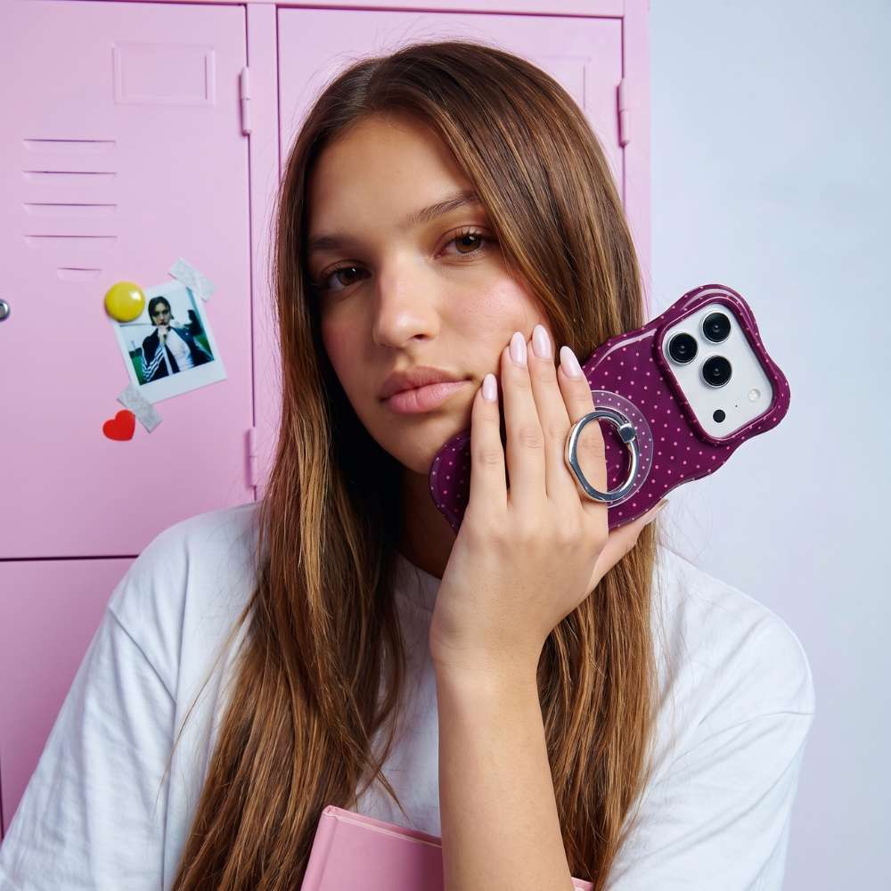 Funda Tough - Burgundy Wave Dots