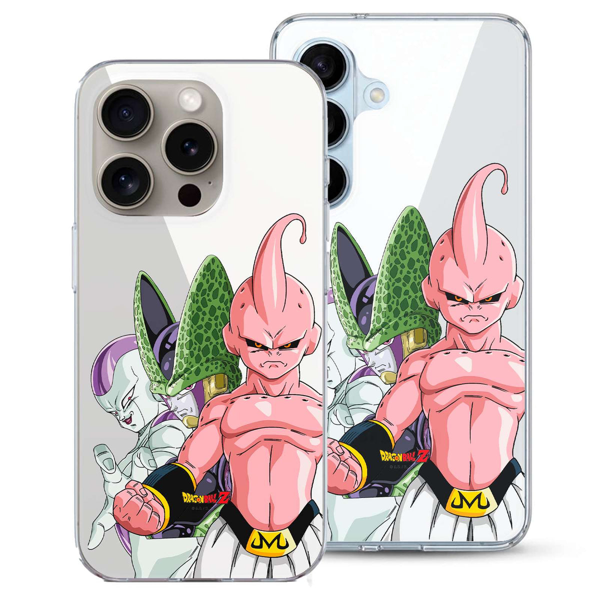 Detalle del diseño de la funda Dragon Ball Z Boo Cell y Freezer
